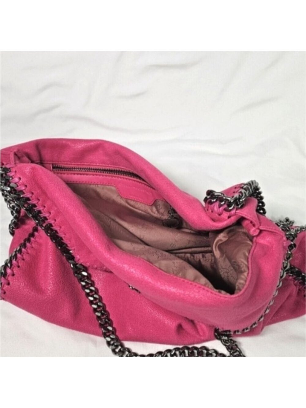 Stella McCartney Fold Over Tote Fuchsia Pink Bag - Picture 6 of 10
